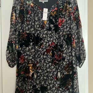 Daniel Rainn Black Floral Dress